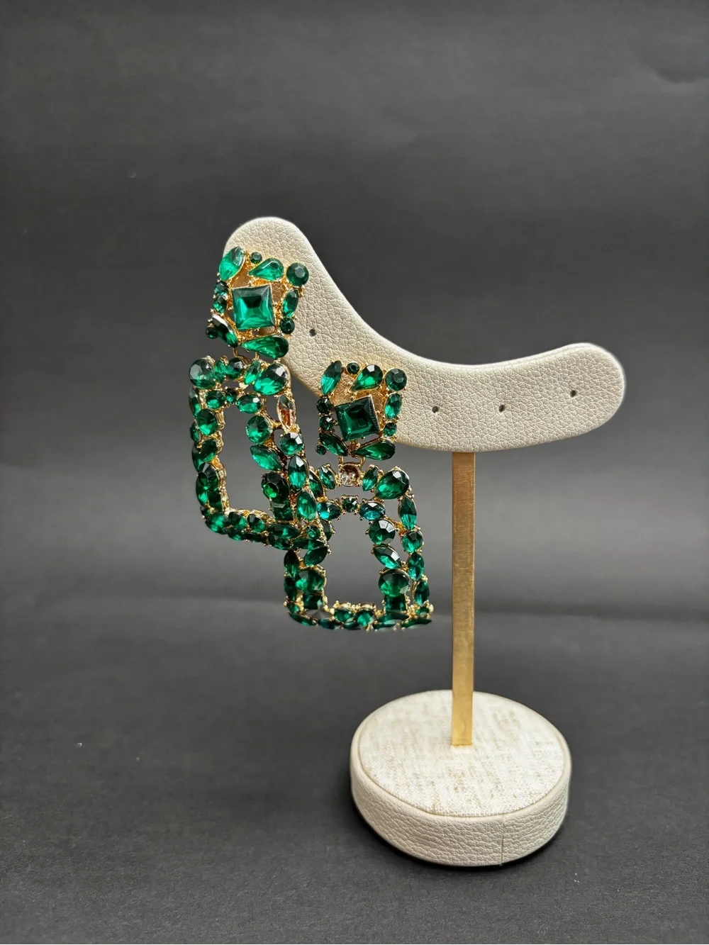 Akira Emerald Green Crystal Drop Earrings - Women Jewelry